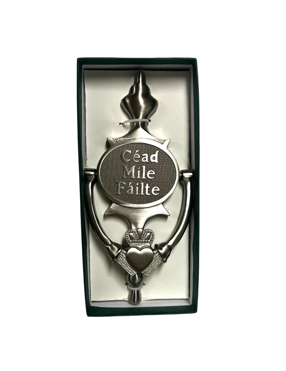 Exclusively Irish Ei Cead Mile Failte Oval -Claddagh Door Knocker - Claddagh Style -Satin Nickel (Satin Nickel)