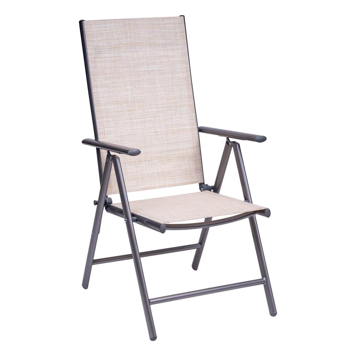 Hortan Sedia Pieghevole Con Braccioli Regolabile Alluminio Inossidabile Textilene Interno Esterno