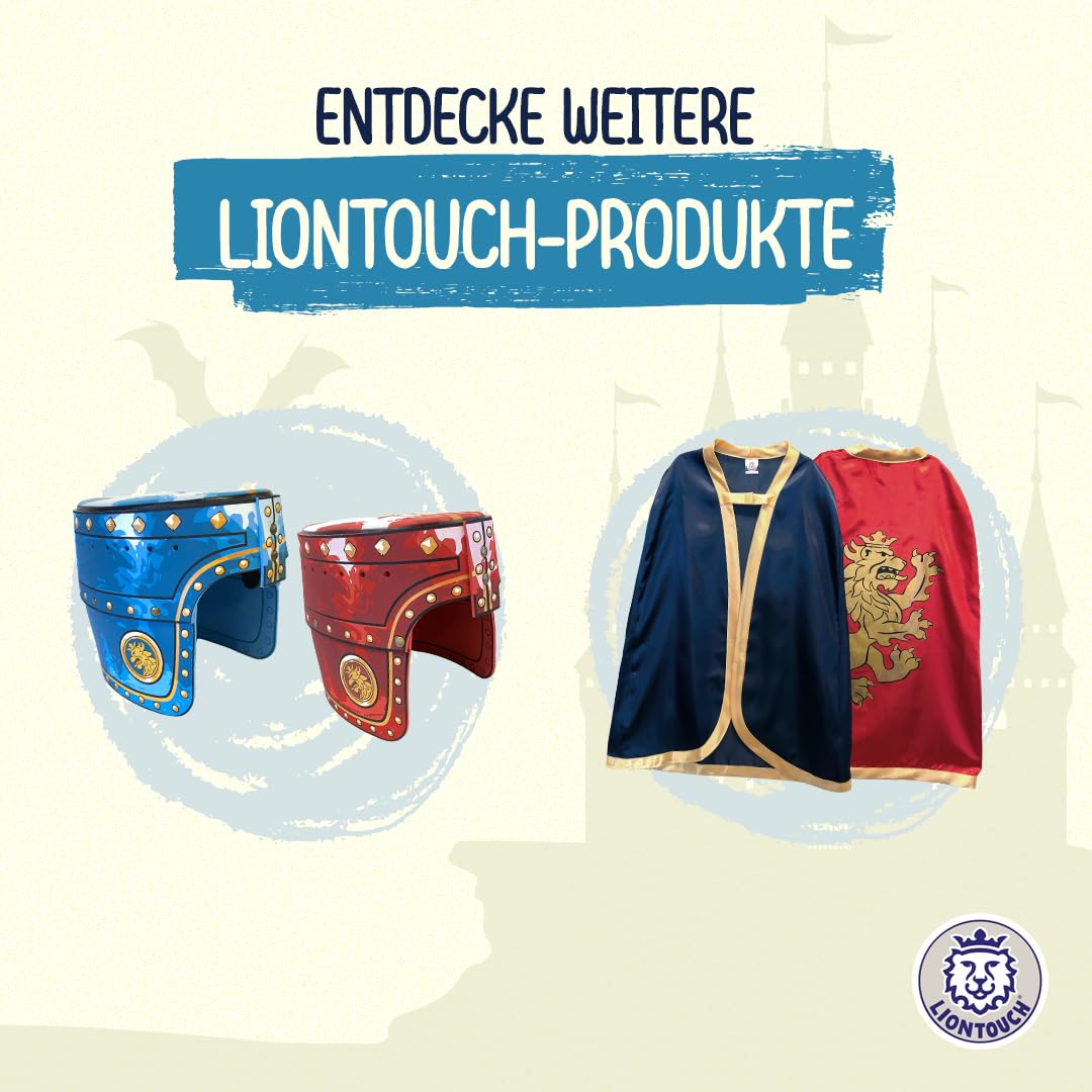 Liontouch - Edles Ritter-Set: Schwerter, Schilde & Äxte, Blau & Rot | Für Jungen von 3-8 Jahren | Mittelalterliches Spielzeug für Ritterkämpfe | Perfekt für Rollenspiele, Verkleidung & Kostüme
