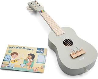 Holz-Spielzeuggitarre, 6 Nylonsaiten beige