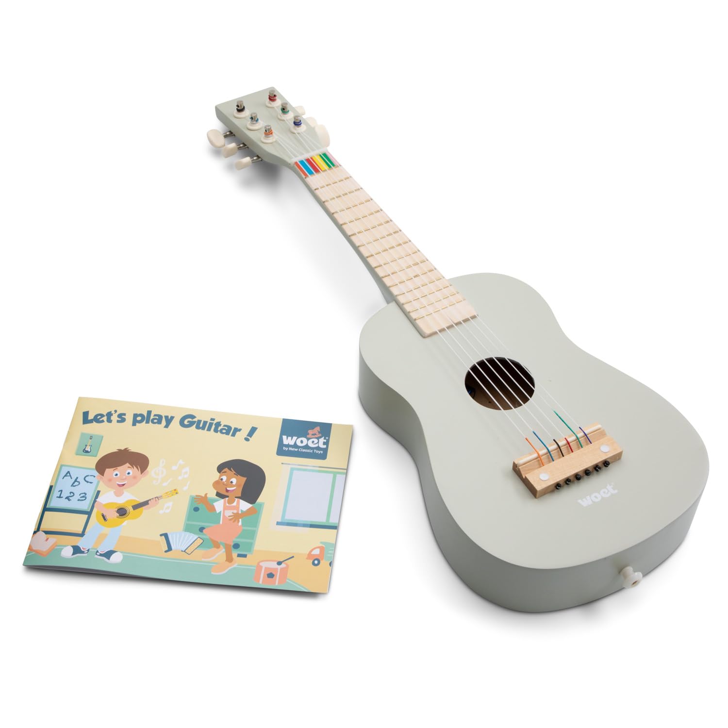 Woet - Wooden Toy Guitar for Kids Age 3+ – Beige Acoustic Guitar