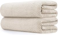 BESTCHOICEFORYOU Extra Large Bath Towel Set of 2 (35x70") - Super Soft Microfiber, Highly Absorbent Quick Dry Jumbo Towels for Bath, Gym, Spa (Khaki)