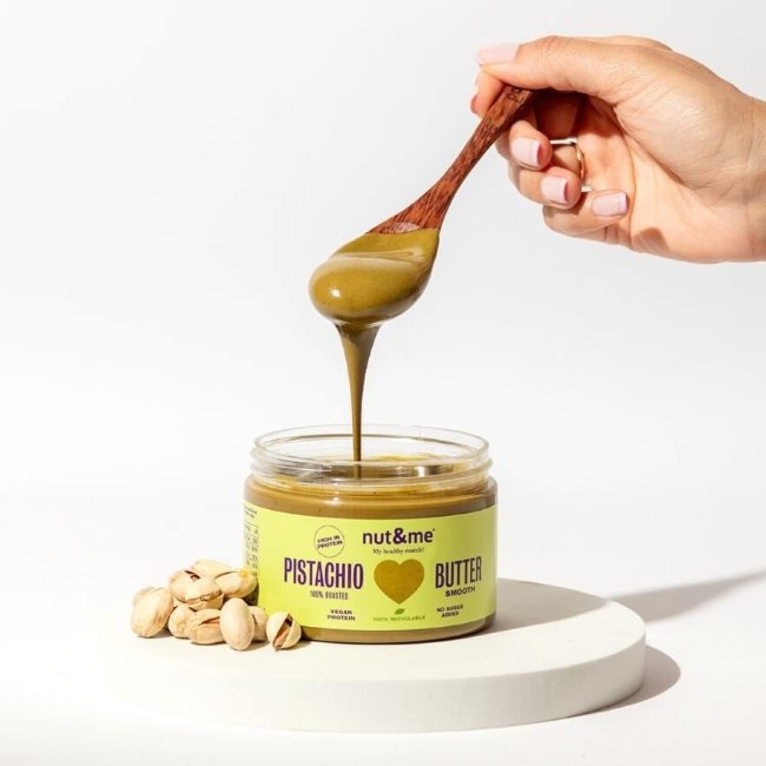 Nut&me Crema de Pistacho 250 g 100% Pistacho Sin Azúcares Añadidos Vegano Sin Gluten Keto