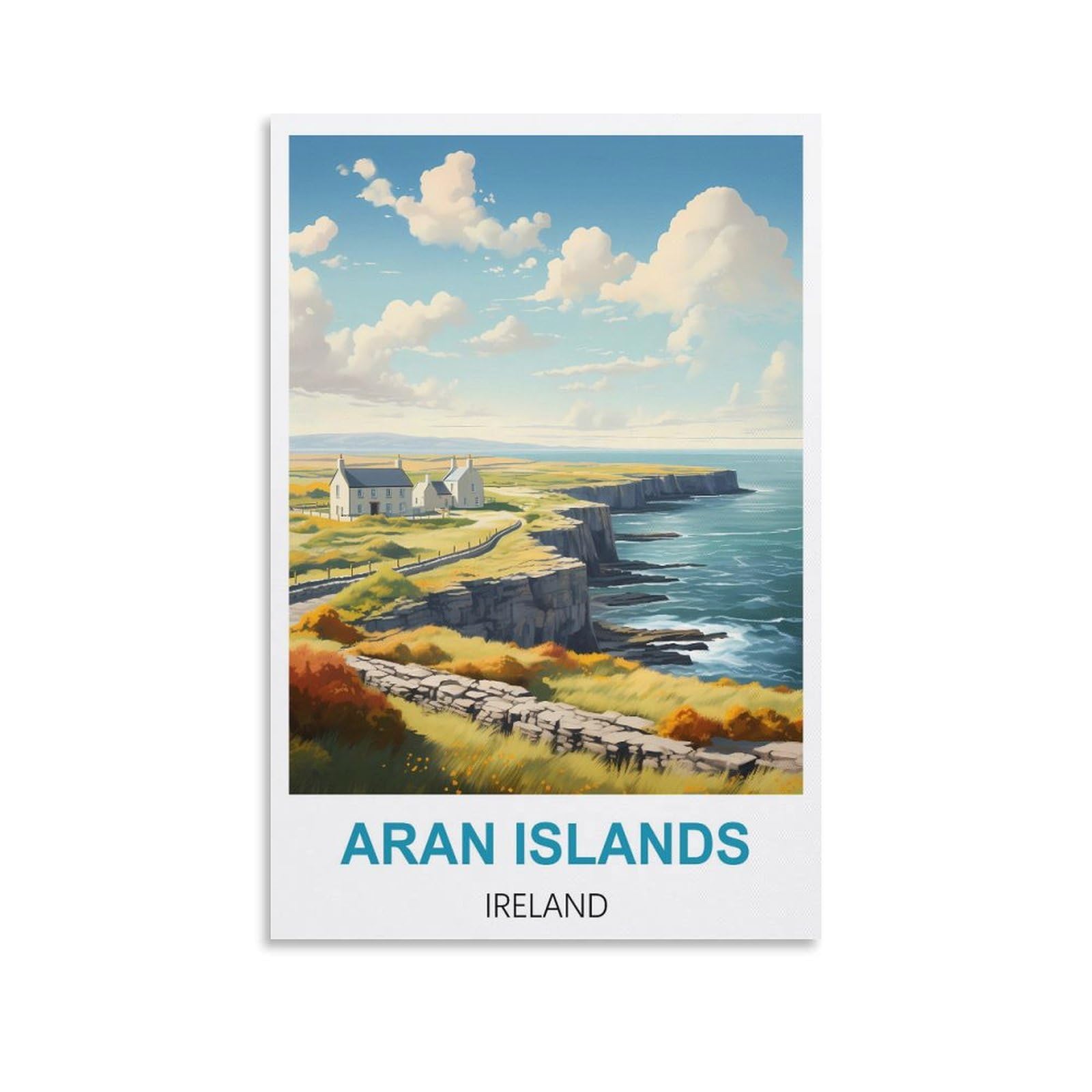 EZMLFA DIY 5D Diamond Painting Kits for Adults,Aran Islands Ireland DIY Diamond Art Kits Gem Painting Crafts for Home Wall Decor 50x60cm
