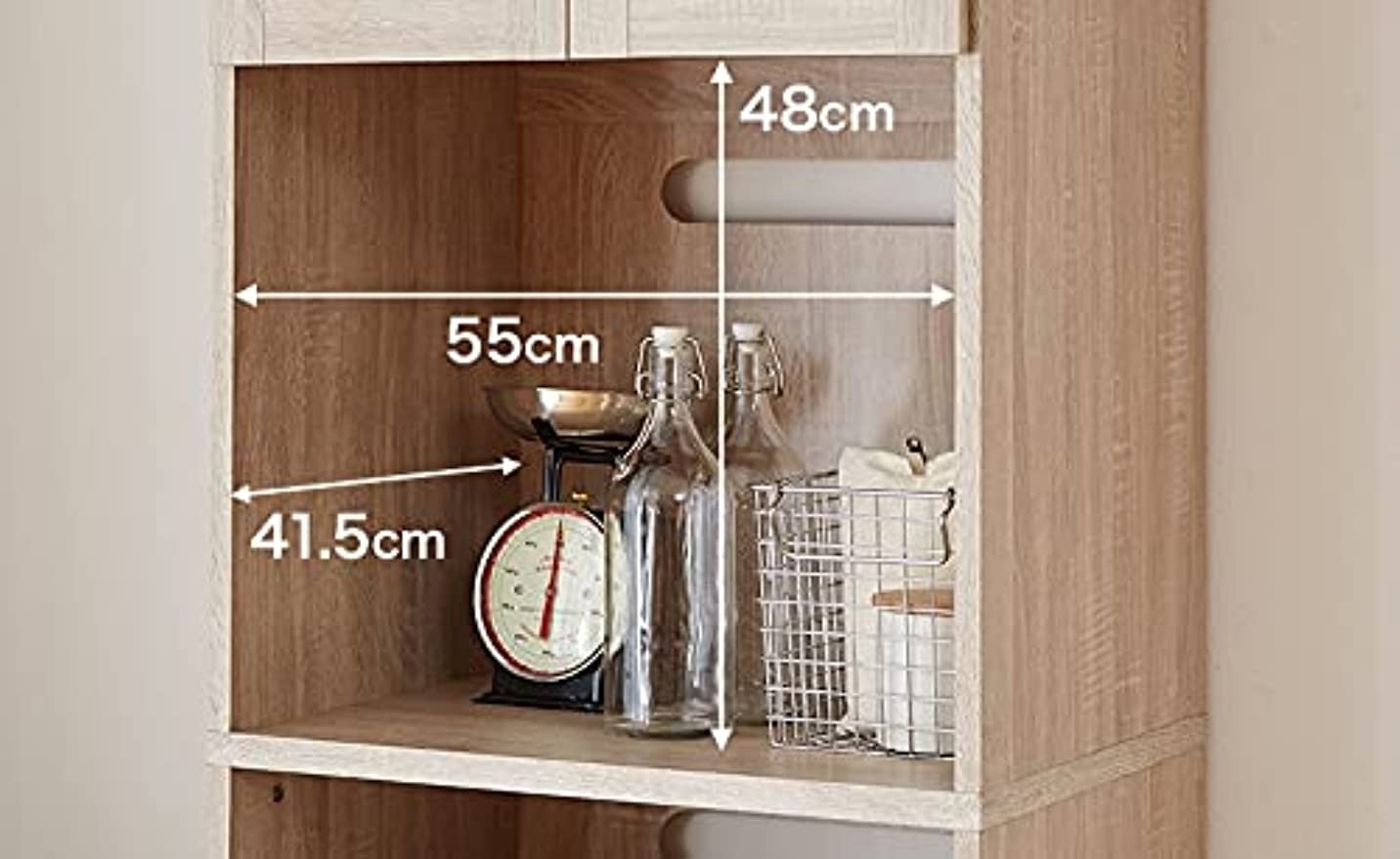 Amazon｜食器棚 電子レンジ台 キッチン収納 カップボード キッチン