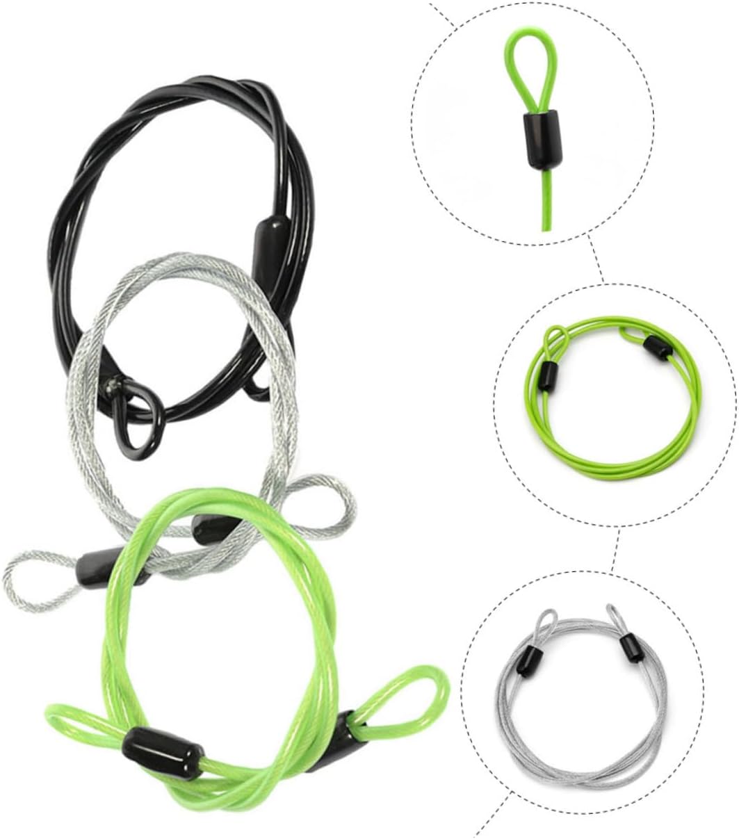3Pcs Steel Wire Cable Locks for Bikes and Luggage Theft Safety Cords with Rustproof Coated Wire Lightweight Ropes for Suitcase Bicycle and Outdoor Use