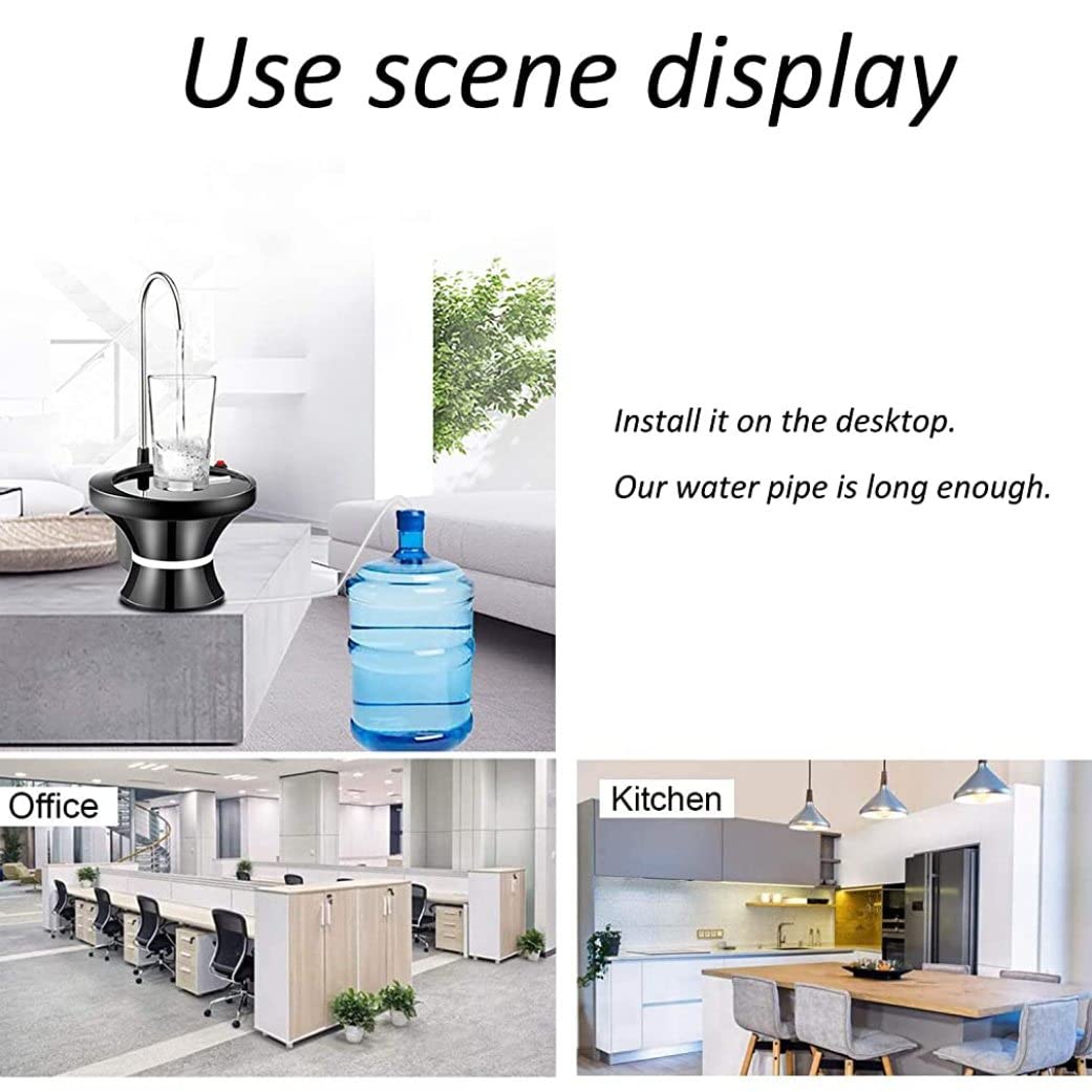 Pompa erogatrice acqua potabile, pompa elettrica automatica per bottiglie per brocche d'acqua da 1-5 galloni Controllo USB ricaricabile a 2 interruttori, per cucina domestica, ufficio, campeggio