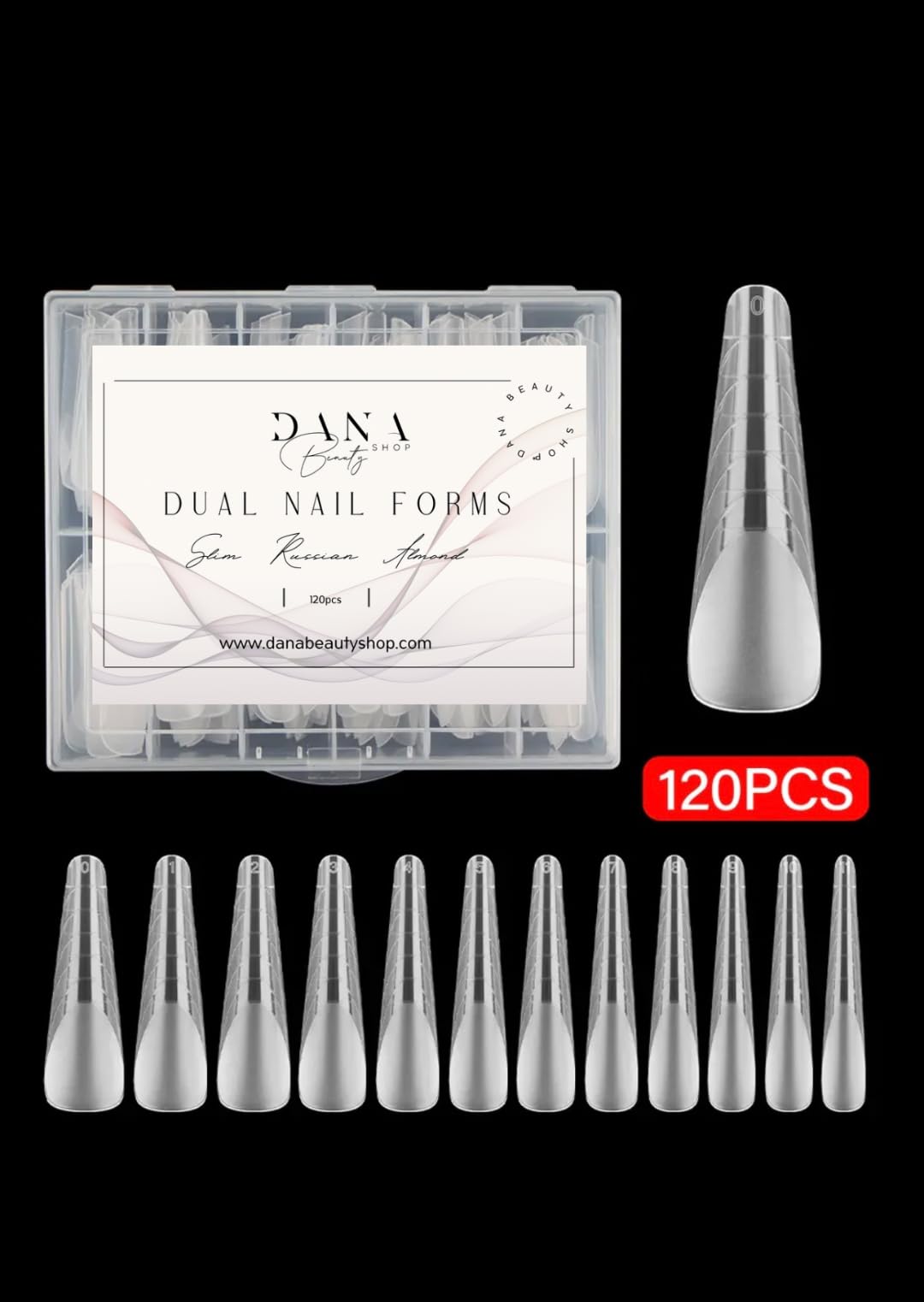 Dual Nail Forms Slim Russian Almond Full Cover 120pcs