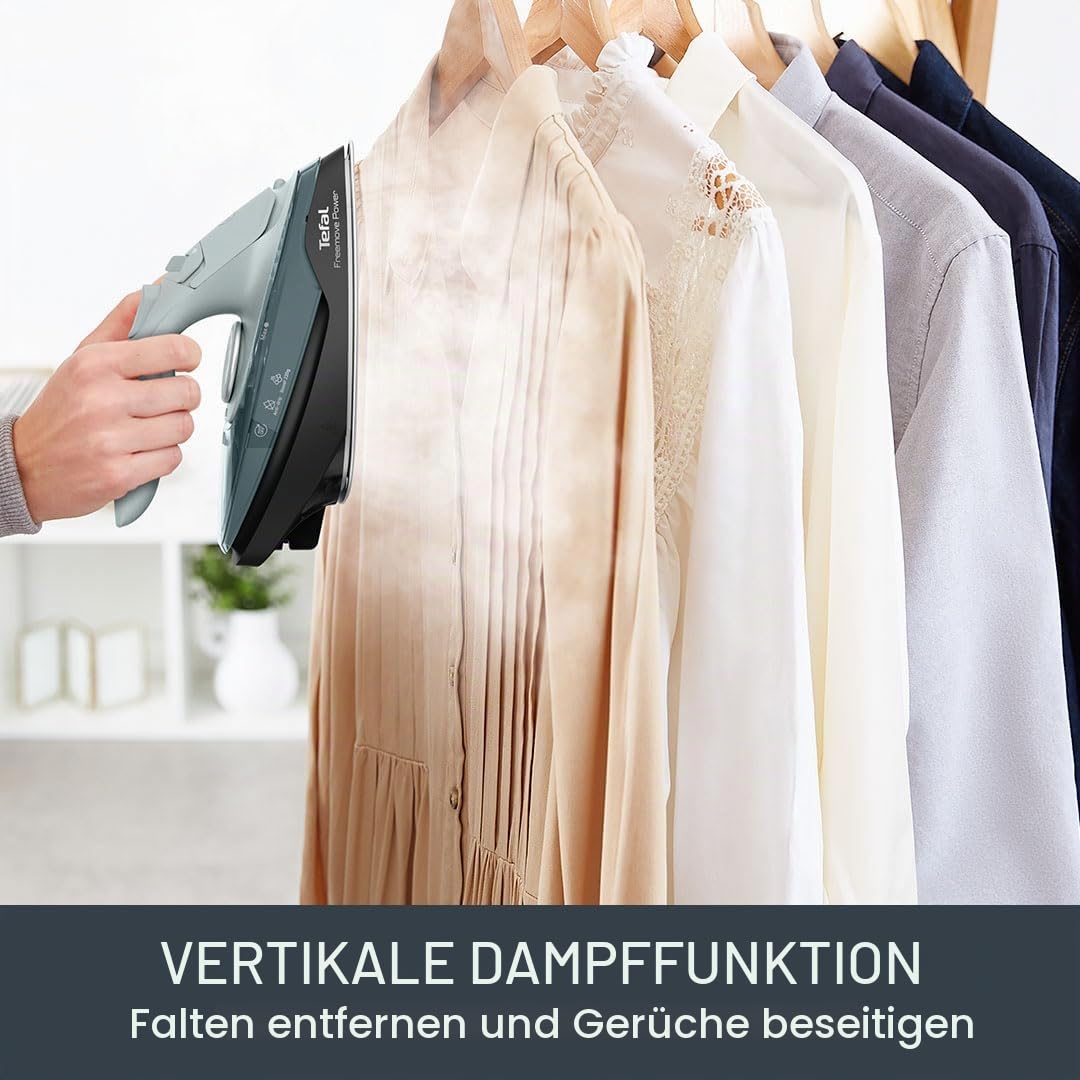 Tefal Freemove Power FV6672G0 Dampfbügeleisen, kabellos, 2600 W, 40 g/min kontinuierlicher Dampf, 220 g, 11 Sekunden Aufladung, leicht, 960 g, Keramiksohle, automatische Abschaltung, auslaufsicher