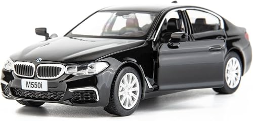 BMW M550i Modelo de coche 1:36 de aleación fundida, coche de juguete con fricción para niños pequeños, niños y niñas, regalo en negro
