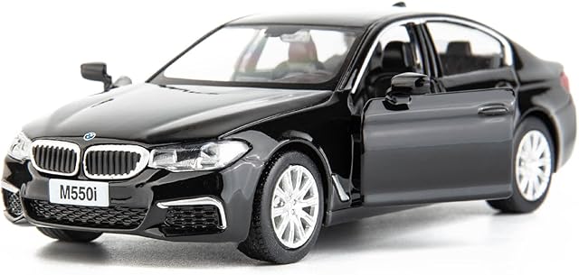 RMZ City Compatible for BMW M550i Car Model 1:36 Diecasting Alloy Toy Car, Pull Back Vehicles Toy Car for Toddlers Kids Boys Girls Gift Black