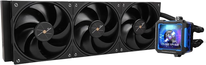 Thermalright FW PRO 360 Black-360mm AIO CPU Liquid Cooler,IPS LCD Screen | 320x320 Resolution,for AM4/AM5/Intel LGA1700/1851,2.73inch Magnet-Absorbent LCD Screen for Images-Black