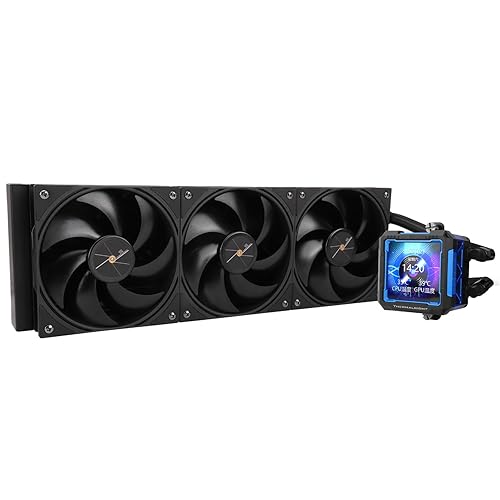 Thermalright FW PRO 360 Black-360mm AIO CPU Liquid Cooler,IPS LCD Screen with 320 * 320 Resolution,for AM4/AM5/Intel LGA1700/1851,β2.73 inchβMagnet-Absorbent LCD Screen for Images -Black