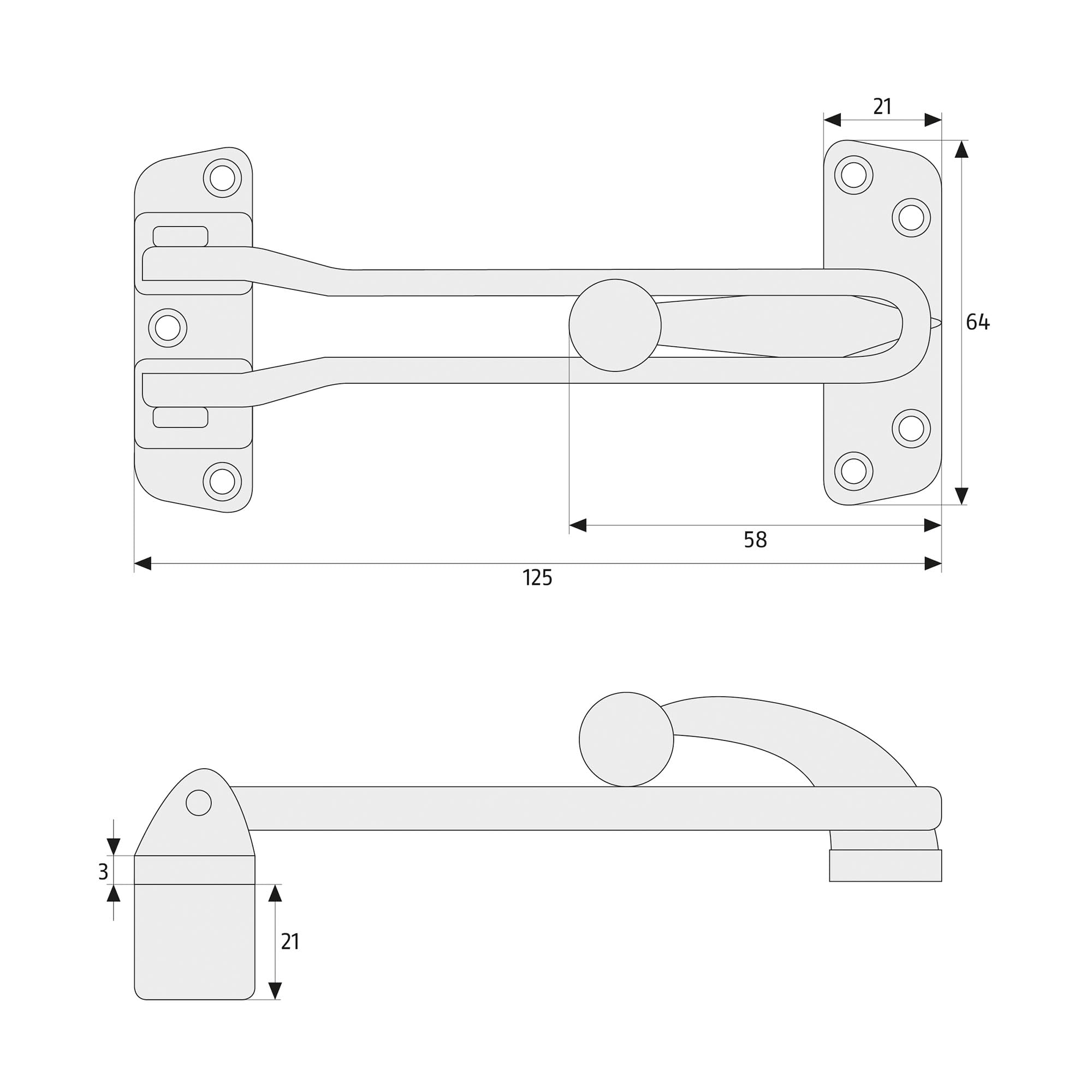 ABUS SPN110-21 Sperrriegel Locking Bracket, Silver - Image 2