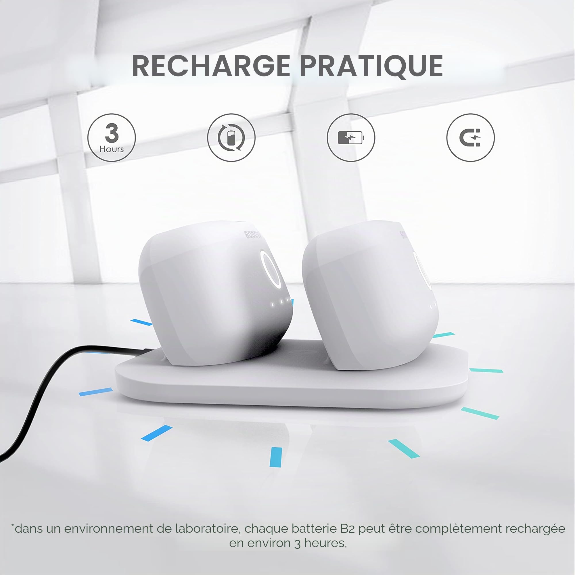 BOBOVR Station de Charge Double pour Batterie B2, Design Ultra Fin, Alimentation magnétique à 2 Batteries B2 en même Temps