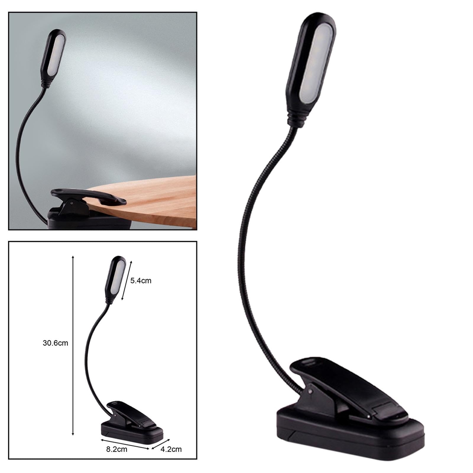 Set di 10 luci da lettura a LED con clip per lettori che leggono a letto amanti dei libri con batteria