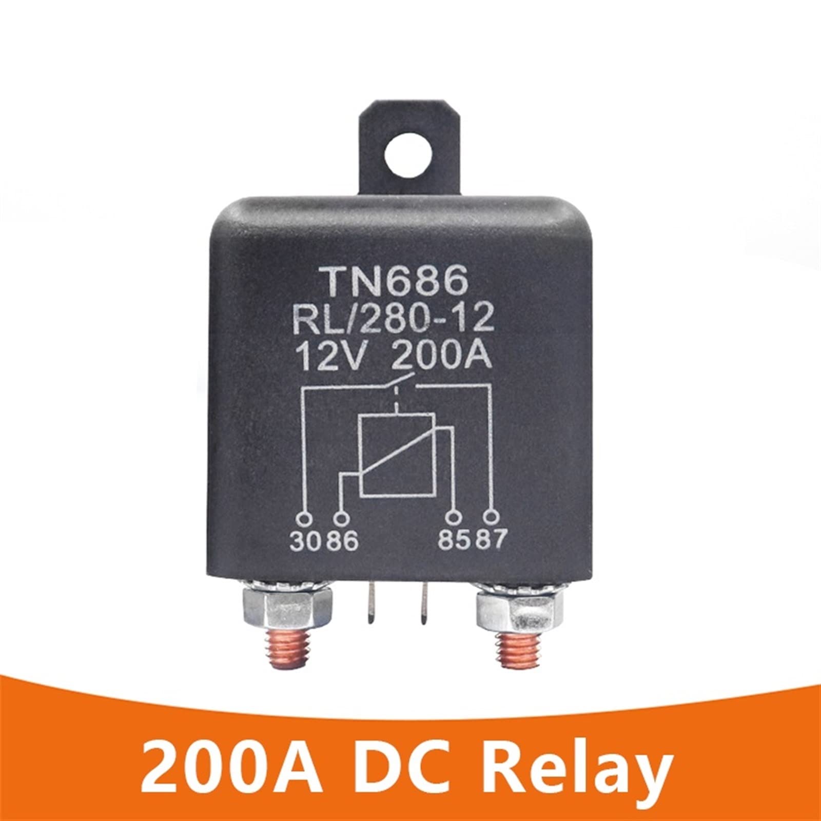 Relé de Alta Corriente Relé de Arranque 200A 100A 12V / 24V Potencia Automotriz Relé de Arranque de Corriente Pesada Relé de Coche(Size:100A 60V)