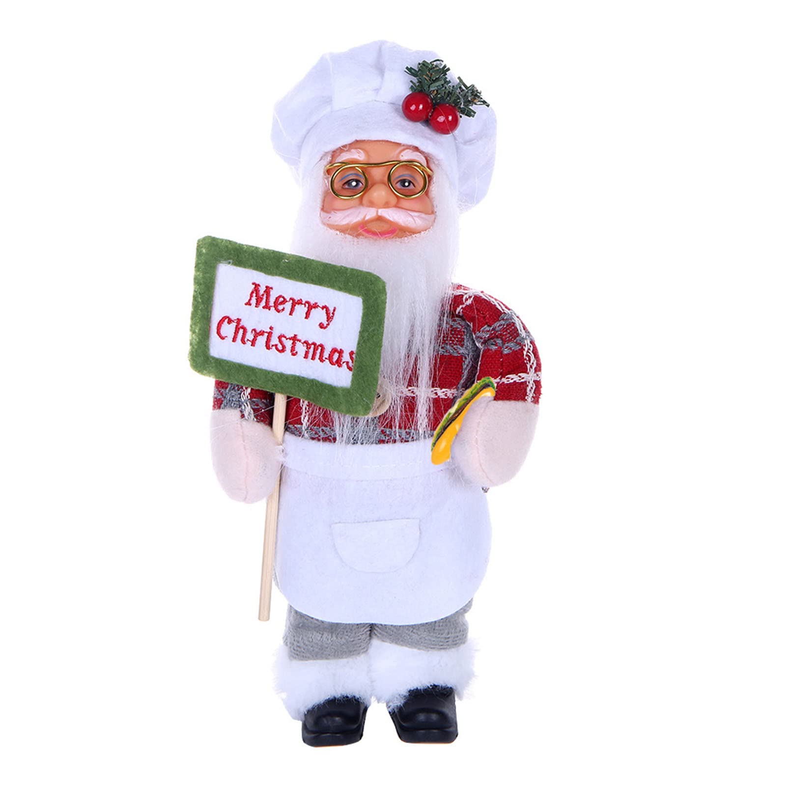 Buxuaaaa Grey Chef Christmas Santa Doll Decorative Desktop Santa Figure Figurine Ornament Christmas Decor Home Doll Ornament Decorations Ornaments For Tree Figurine Toy