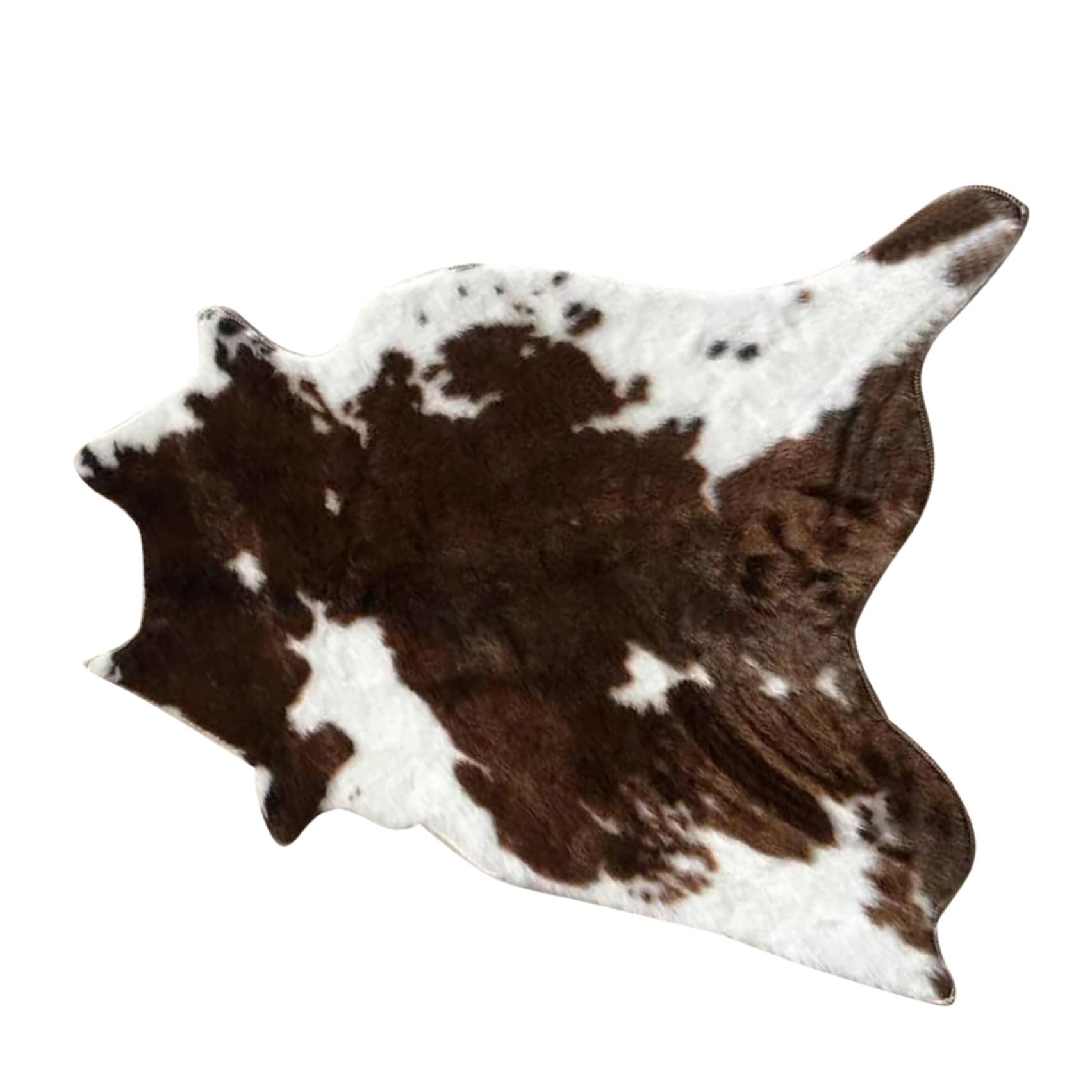 Tappeto Mucca Marrone in Pelle Sintetica Morbido e Lavabile, Cuscino da Pavimento Riutilizzabile per Decorazione Casa e Camera da Letto