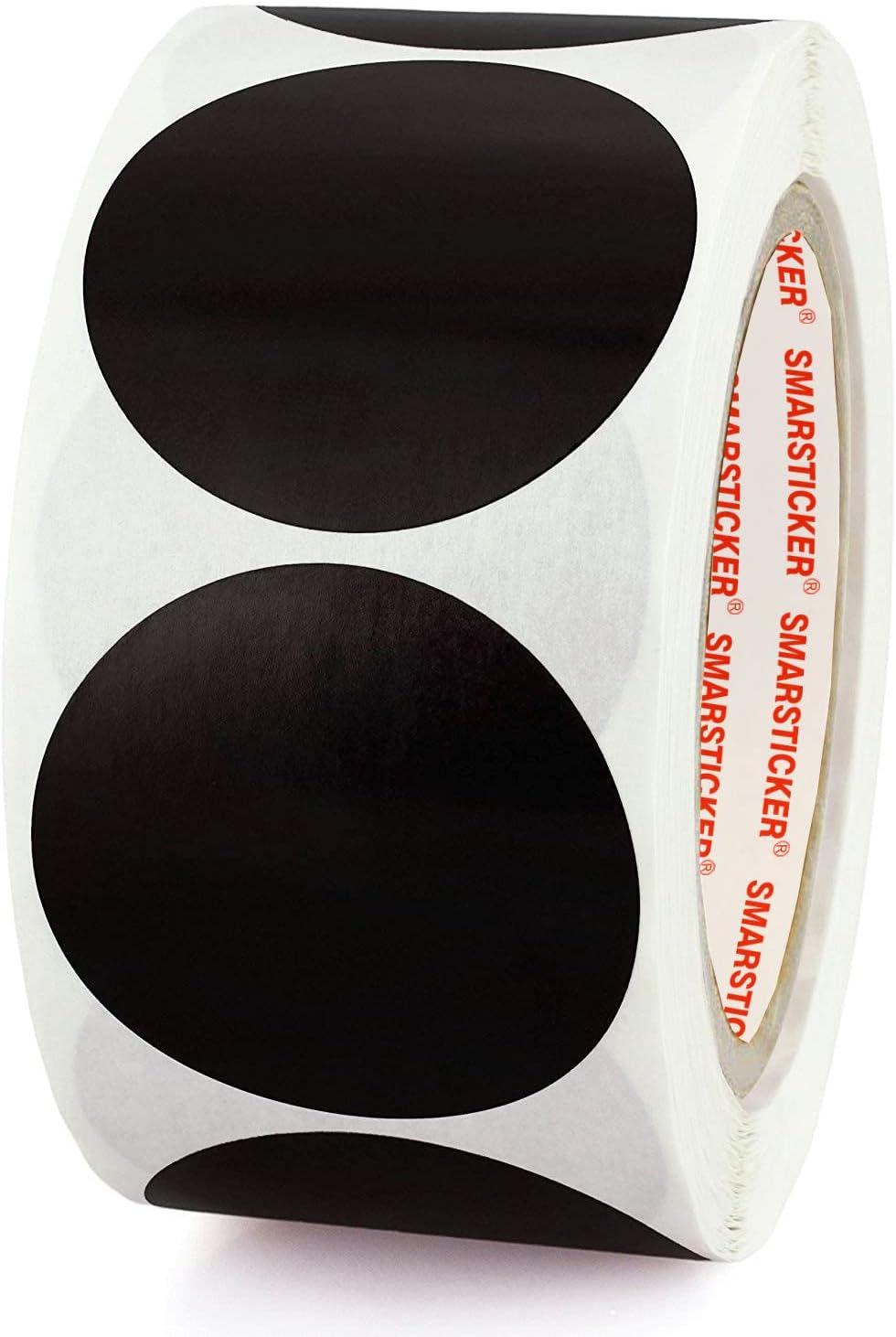 SMARSTICKER 2" Round Black Color Circles Coding Dot Labels New 2023 Shooting Target Spot Repair Pasters Stickers Permanent Adhesive Writable Surface for Inventory/Storage/Organizing/Moving 500pcs