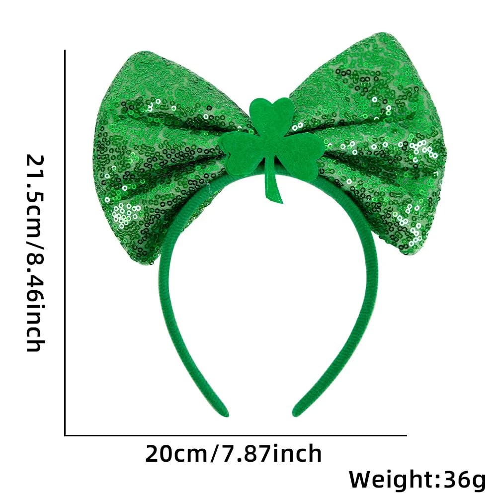 KFZR St Patrick's Day Headband Clover Party Costume Accessories Green (M) - Image 2