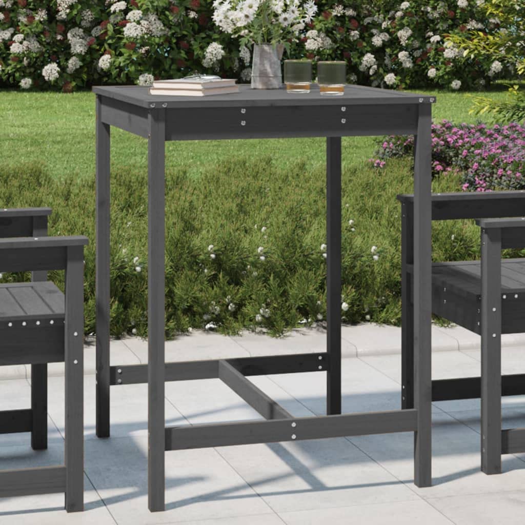 ARKEM Table Haute Exterieur, Table De Jardin Gris 82,5x82,5x110 cm Bois Massif de pin