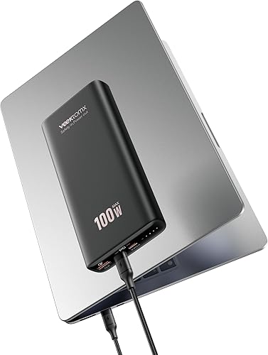 VEEKTOMX Banco de energía para portátil de 100 W, 20000 mAh, carga rápida, cargador portátil USB C PD 3.0, batería compatible con iPhone 161514 Pro,