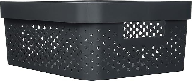 CURVER | Infinity Tray 11L, Charcoal Grey, 35.6 x 26.6 x 13.6 cm, Recycled Plastic