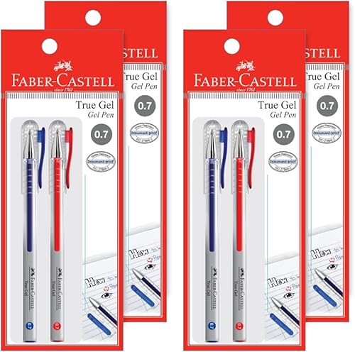 Faber-Castell Paquete de 2 bolígrafos de gel (0.028 in, azul, negro) de tinta de gel suave, a prueba de decoloración, impermeable, alta intensidad