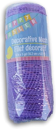 Miniatura 2 de Rollo de Cinta de Malla Decorativa Morada - 6 in x 5 yardas