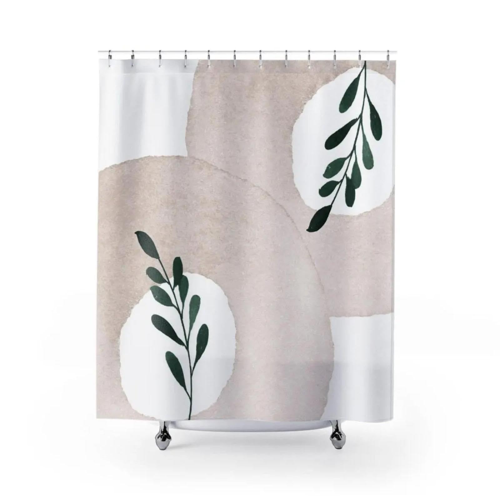 Rideau de douche imperméable lavable motif aquarelle moderne avec crochets