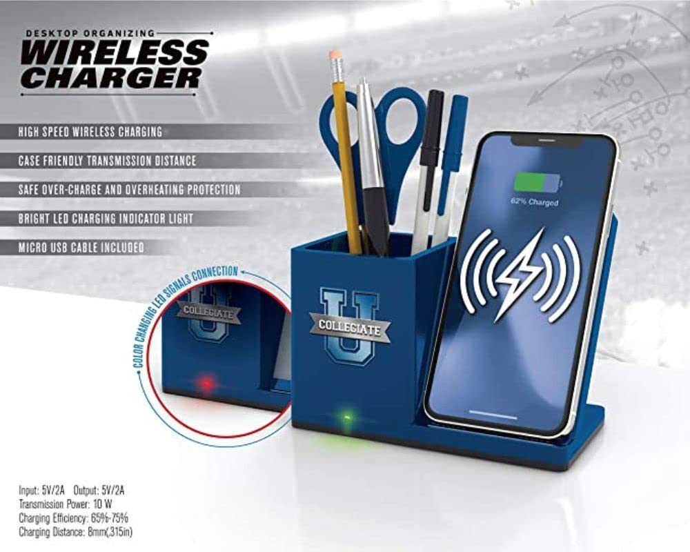 Prime Brands Group Organizzatore da tavolo di ricarica wireless NCAA, Bulldogs di tecnologia della Louisiana