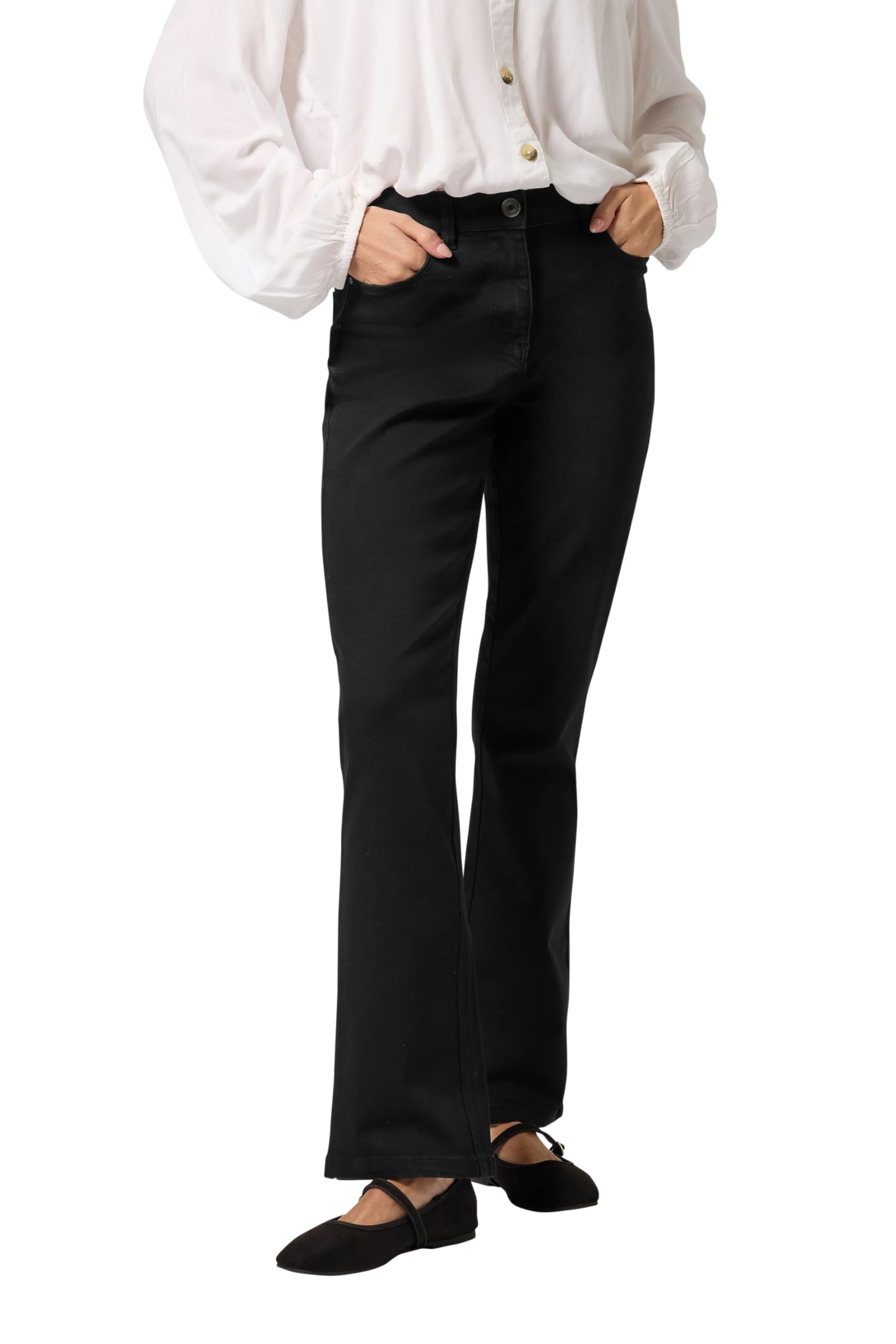 M&Co Women's Bootcut Jeans in Black | Size: 12S