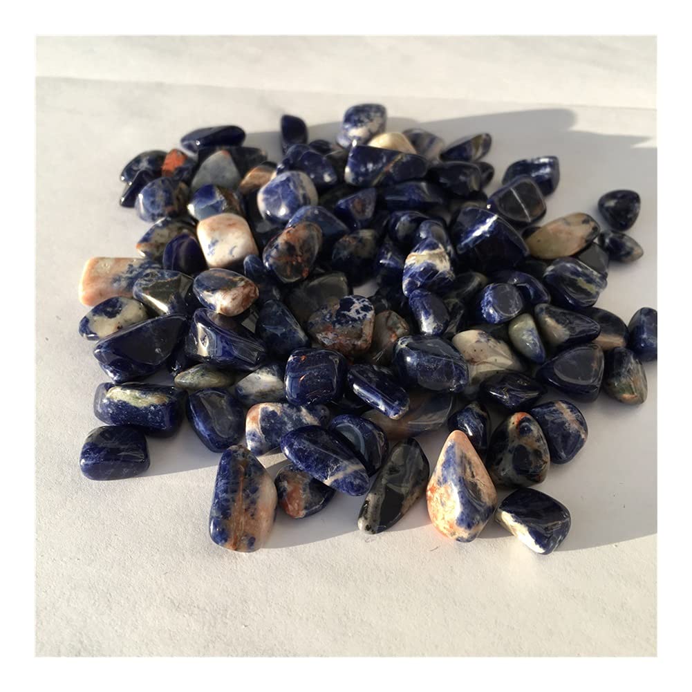 Cristal curativo Natural Azul Venas Piedra Grava Azul Cristal Piedra Grava Acuario jardín energía curativa Piedra Decoración Crystal Specimen (Size : 500g)