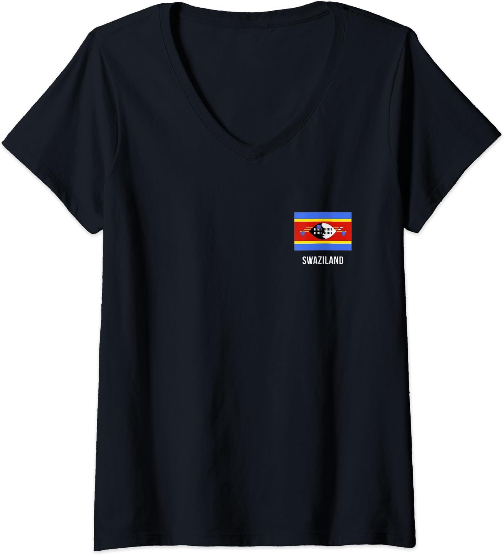 Womens Swaziland Swaziland flag V-Neck T-Shirt