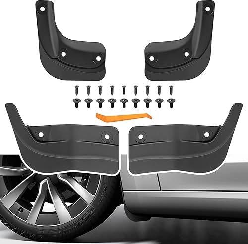 KUNIST 4 unidades de aleta de barro mejoradas para Tesla Model 3 Highland 2024, sin perforación, protectores contra salpicaduras para guardabarros