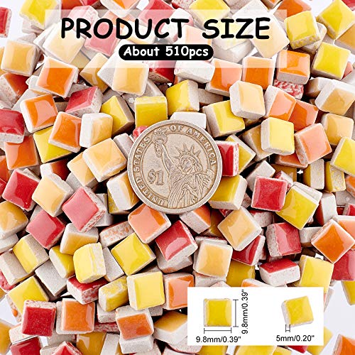 PandaHall 500 Pezzi Quadrati in Ceramica Mosaico