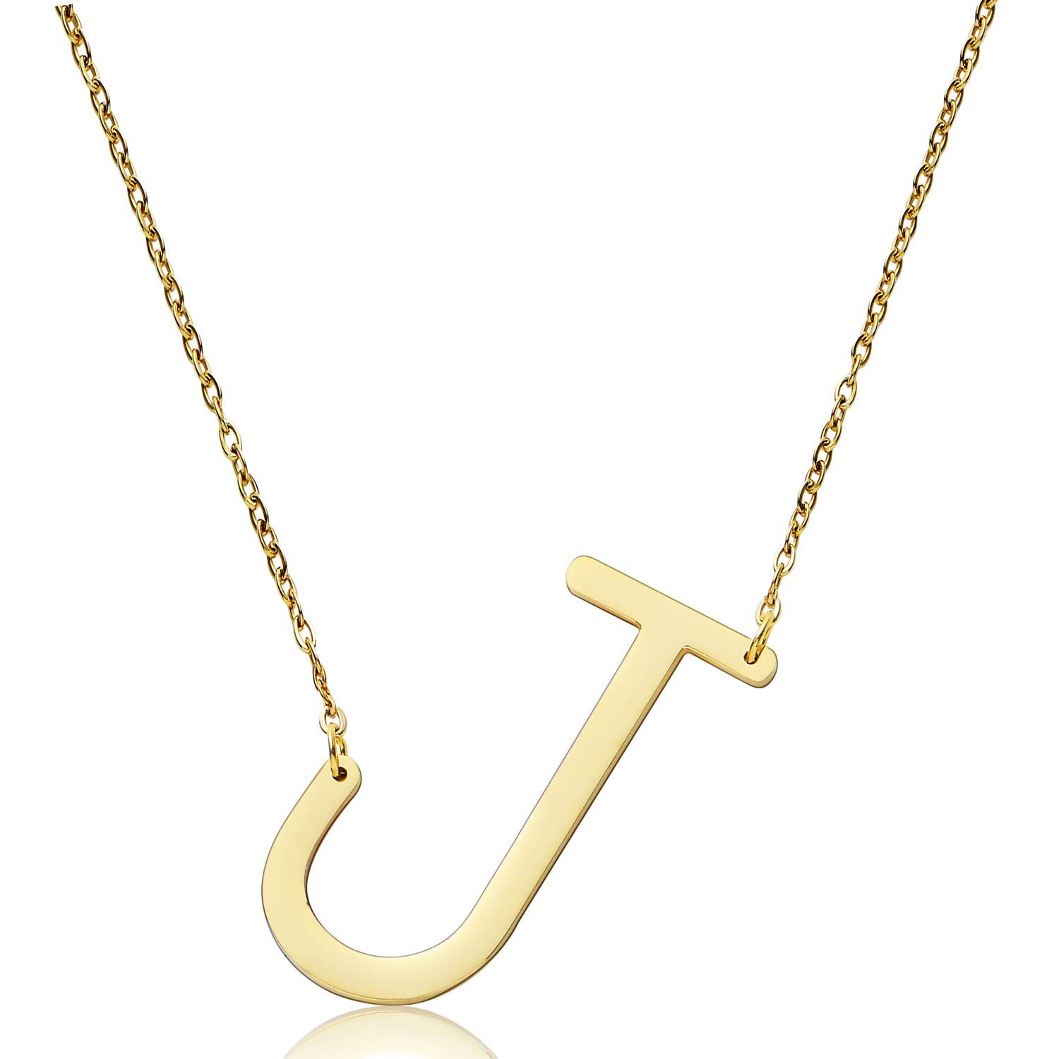 malyunin Sideways Initial Necklace Script Name Alphabet A-Z Large Letter Necklace Birthday Gifts For Women Girls (J) (B07W8M5DK9) Amazon Price History, Amazon Price Tracker