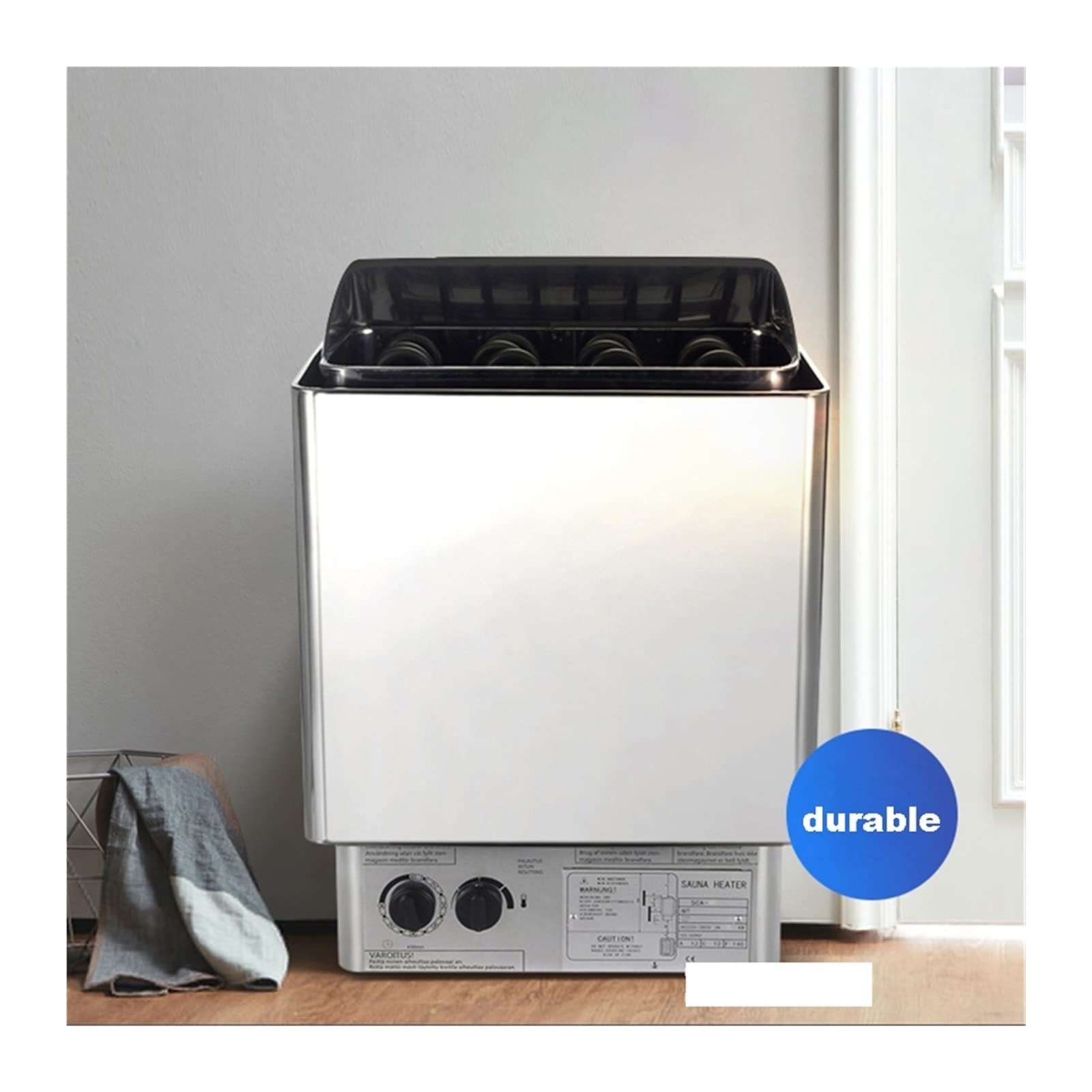 Sca Poêle à sauna électrique en acier inoxydable avec contrôleur interne 3KW / 4.5KW 6KW 8KW 9KW Équipement de chambre commercial ménage Puissant, Simple(4.5KW)