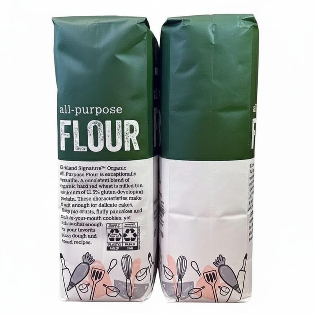 Organic Unbleached All Purpose Flour, 10 Pounds (Pack of 2), All-Purpose Flou, Milled from Organic Hard Red Wheat, Total Net Weight 20 lbs, Store in a Cool Dry Place in a Sealed Container