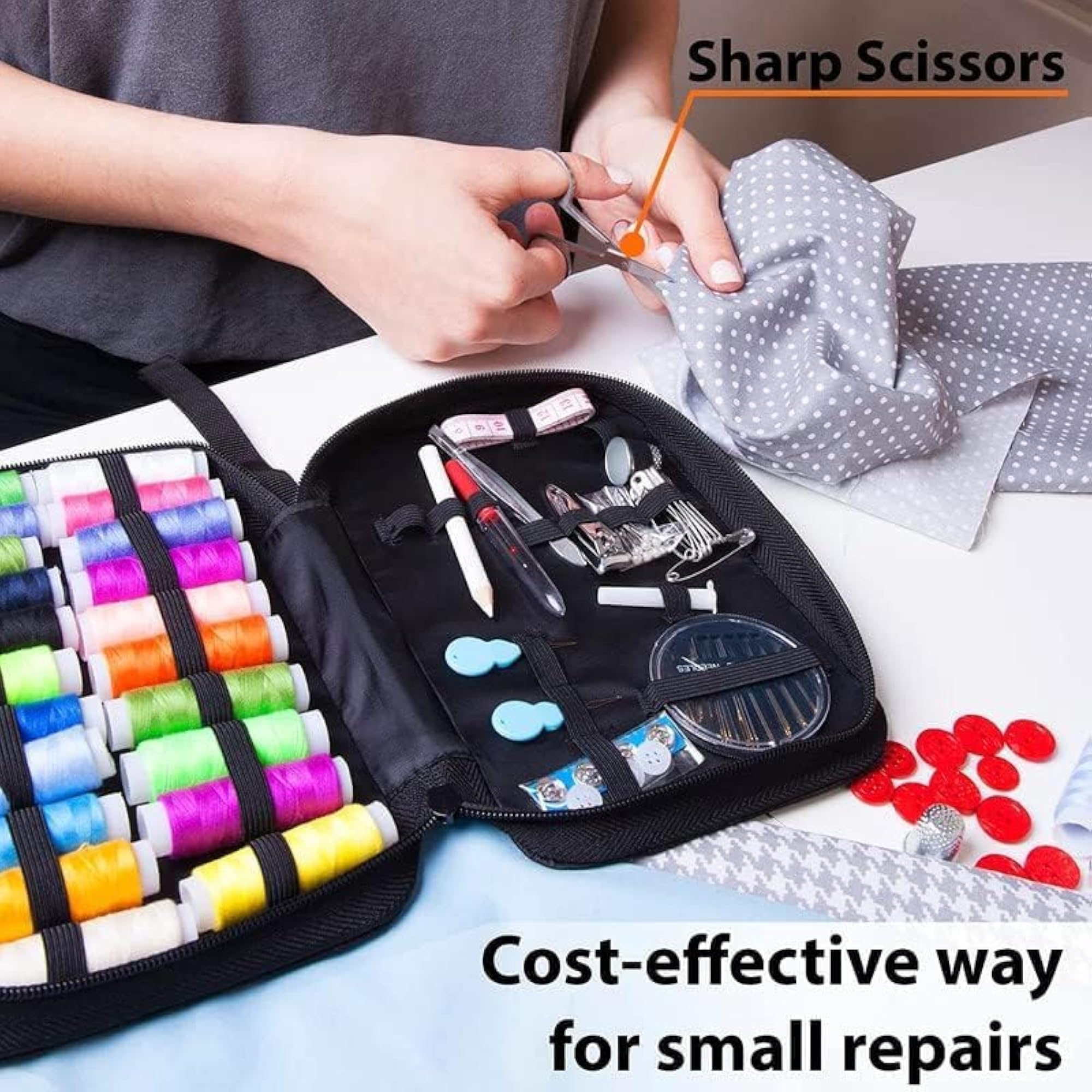 Stitching Accessories Sewing Kit with Tools in Zipper Case
