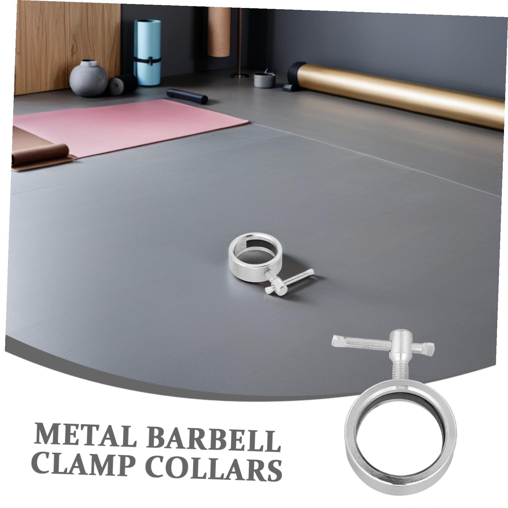 Didiseaon 2 Piezas Collares de Aleación para Barra con Clip de Resorte Abrazaderas para Gimnasio Sujeción Segura para Pesas de Resistentes para Entrenamiento de Fuerza
