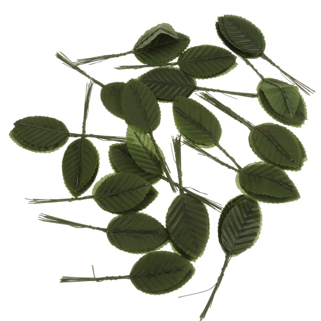 UILYNIU 60 Pièces Feuille Artificielle de Rose, Feuilles Artificielle