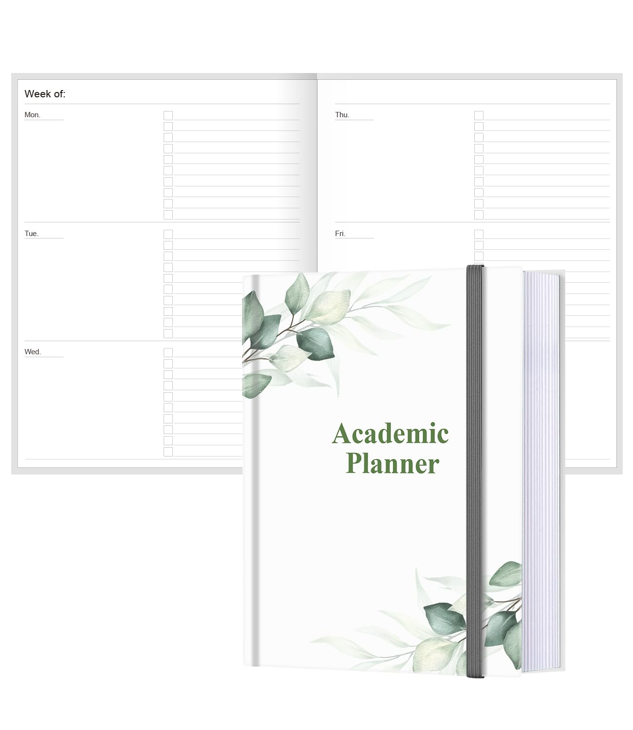 Agenda accademica per il 2026-2027 o in qualsiasi momento, 21,6 x 27,9 cm, agenda settimanale non datata per studenti scolastici, universitari e infermieristici, 200 pagine, foglia verde