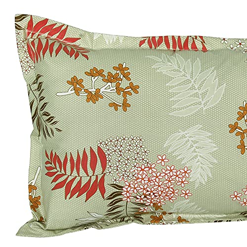 Image of Story@Home 210 TC Spark Collection Single Bedsheet Cotton Combo with 1 Pillow Covers | Magenta | Floral (Bedsheet : 145 X 225 cm & Pillow Cover : 40 X 60 cm)