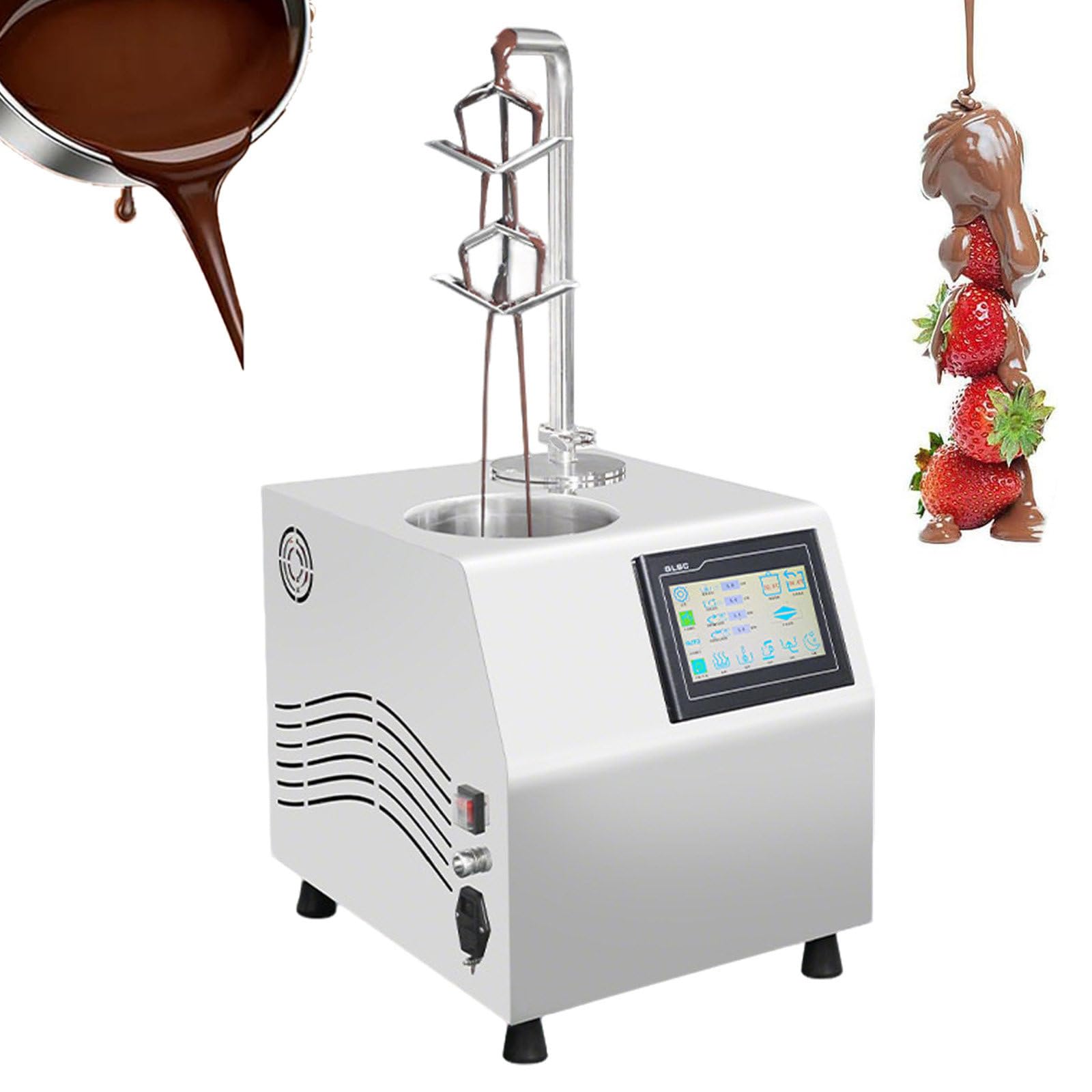 SOTIKARERY Commercial Chocolate Tempering Machine 5.5L – Chocolate Melting & Coating Machine with Multi-Layer Fountain, Dual Temperature Zones, 201 Stainless Steel, for Bakery, Dessert Shop, Party
