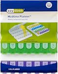 Ezy Dose Easy Fill 7-Day, 4x/Day Pill Organizer, Multi-Colour, X-Large | Pill Case, Medicine Planner, Vitamin Organizer Box, 4 Times a Day, Easy Fill All Compartments at Once Organizer, BPA Free
