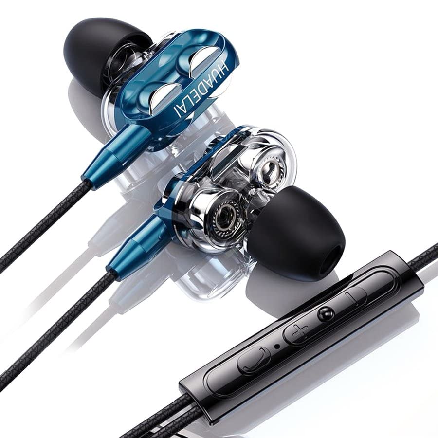 Qewmsg 3.5mm Wired Headphones with Bass Earbuds Stereo Earphones Music Headphones Sport Earphones Gaming Headset with Mic