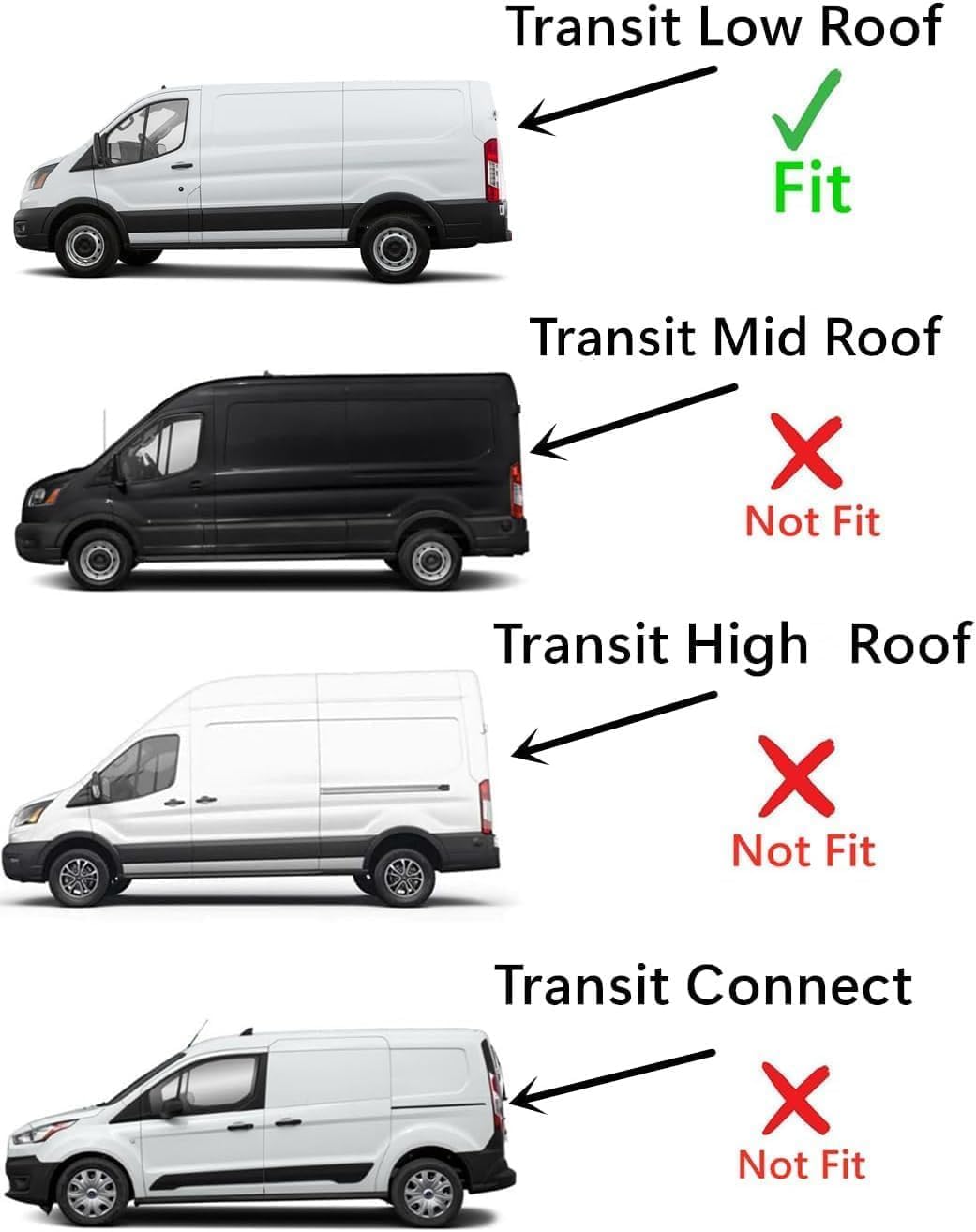 Back Window Back Glass Driver Left Side Compatible with Ford Transit 83.2" Low-Roof Van 2015-2025 Models (Not for Mid/High Roof Transit, or Transit Connect)