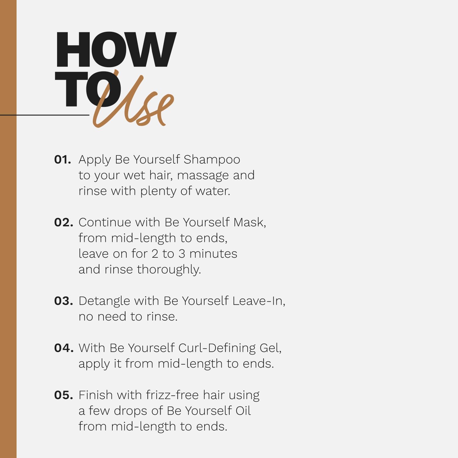 Curly Hair Care Set Be Yourself – Shampoo, Mask, Leave-In, Curl Defining Gel & Finishing Oil – Hydrate, Define & Shine for Curly Hair – Frizz Control & Nourishment